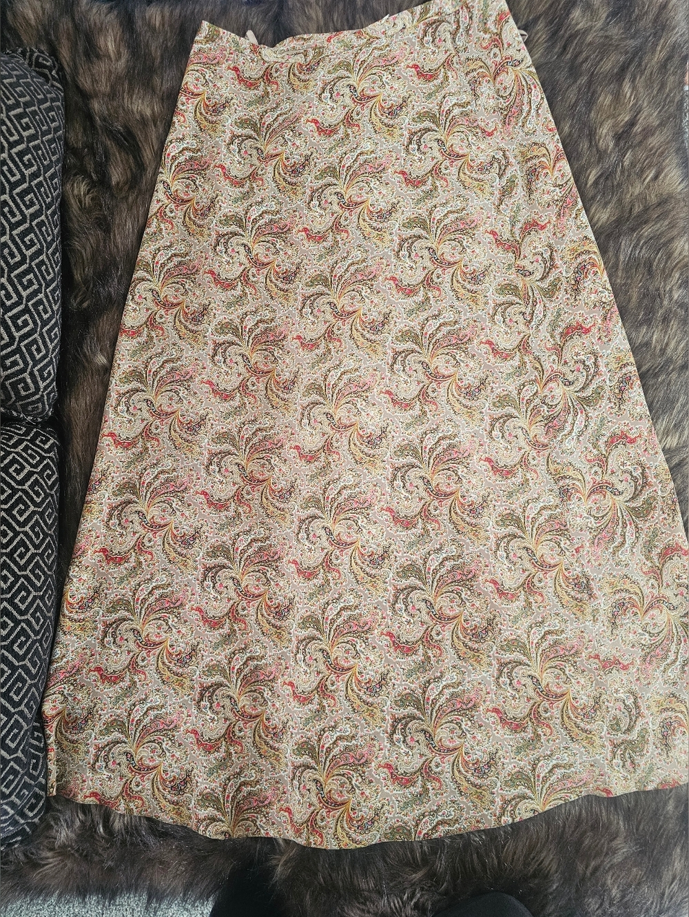 VTG Silk Maxi Skirt Harold's Sz. Med Paisley Floral